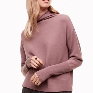 Aritzia Wilfred Cyprie Turtleneck Sweater Knit Roll Neck Mauve Sz XS